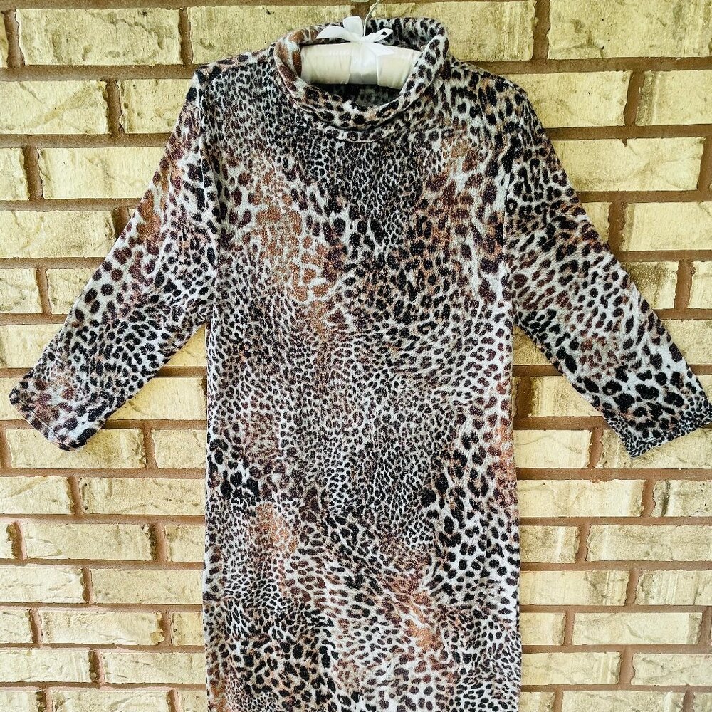 Leopard print stretch maxi dress